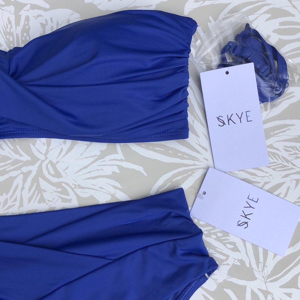 Skye Swimwear | Bikini Set With Bandeau Bikini Top in Royal Blue - Picture 3 of 11